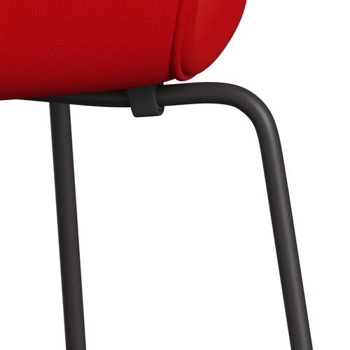 Fritz Hansen 3107 Chair Full Upholstery, Warm Graphite/Fame Red (F64119)