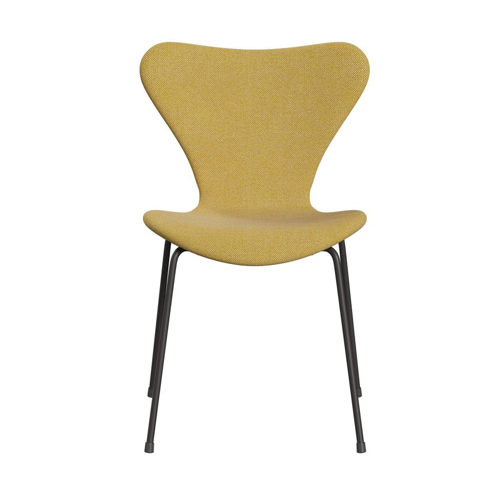 Fritz Hansen 3107 Chair Full Upholstery, Warm Graphite/Hallingdal Yellow/White