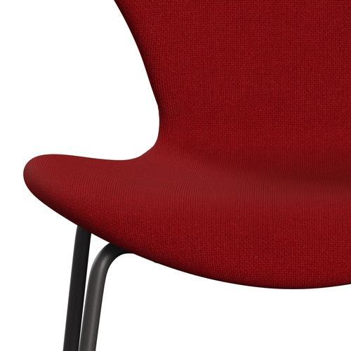 Fritz Hansen 3107 Chair Full Upholstery, Warm Graphite/Hallingdal Classic Red