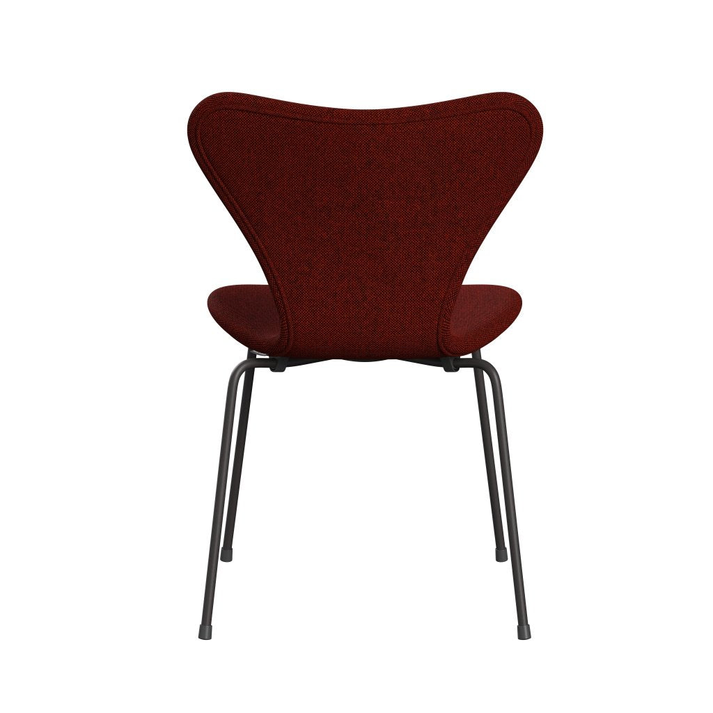 Fritz Hansen 3107 Chair Full Upholstery, Warm Graphite/Hallingdal Red/Black