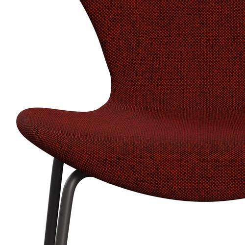 Fritz Hansen 3107 Chair Full Upholstery, Warm Graphite/Hallingdal Red/Black