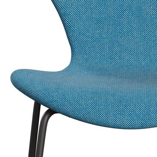 Fritz Hansen 3107 Chair Full Upholstery, Warm Graphite/Hallingdal White/Turquoise