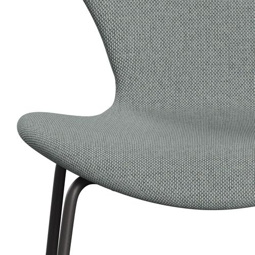 Fritz Hansen 3107 Chair Full Upholstery, Warm Graphite/Re Wool Pale Aqua