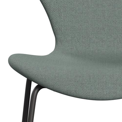 Fritz Hansen 3107 Chair Full Upholstery, Warm Graphite/Re Wool Light Aquamarine/Natural