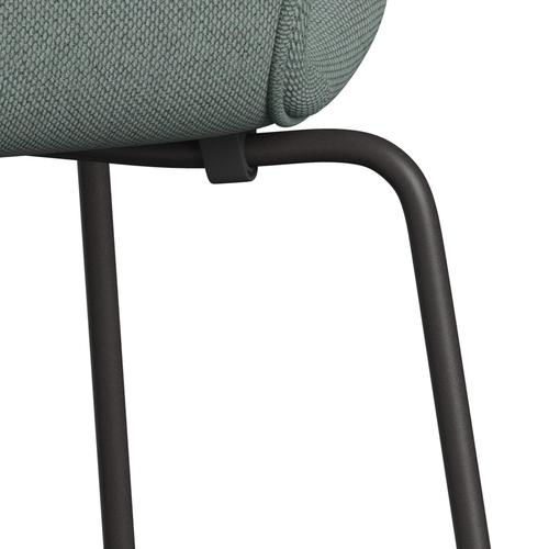 Fritz Hansen 3107 Chair Full Upholstery, Warm Graphite/Re Wool Light Aquamarine/Natural