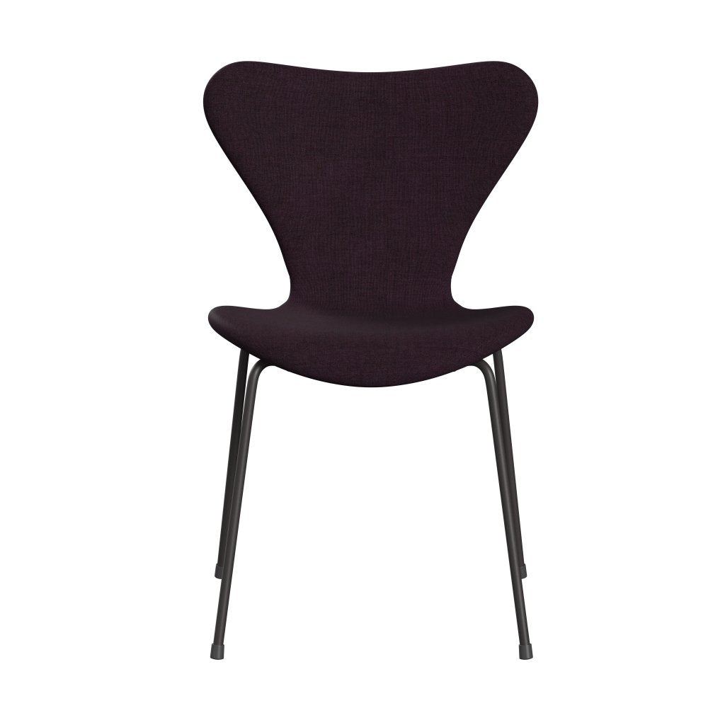 Fritz Hansen 3107 Chair Full Upholstery, Warm Graphite/Remix Aubergine (Rem692)