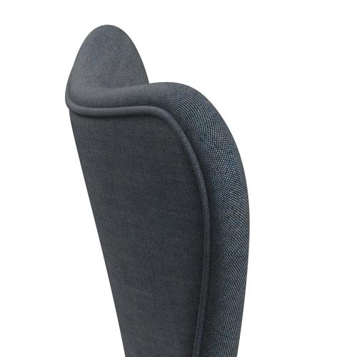 Fritz Hansen 3107 Chair Full Upholstery, Warm Graphite/Remix Petrol Blue Dark