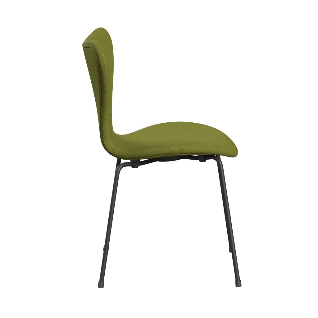 Fritz Hansen 3107 Chair Full Upholstery, Warm Graphite/Steelcut Light Military Green