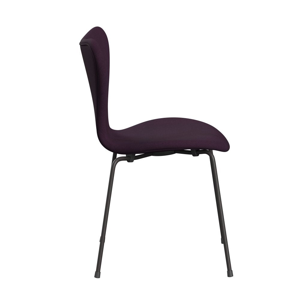 Fritz Hansen 3107 Chair Full Upholstery, Warm Graphite/Steelcut Medium Violet