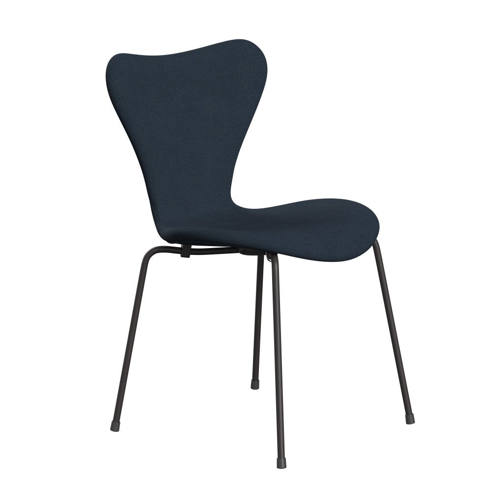 Fritz Hansen 3107 Chair Full Upholstery, Warm Graphite/Steelcut Trio Dark Brown Blue