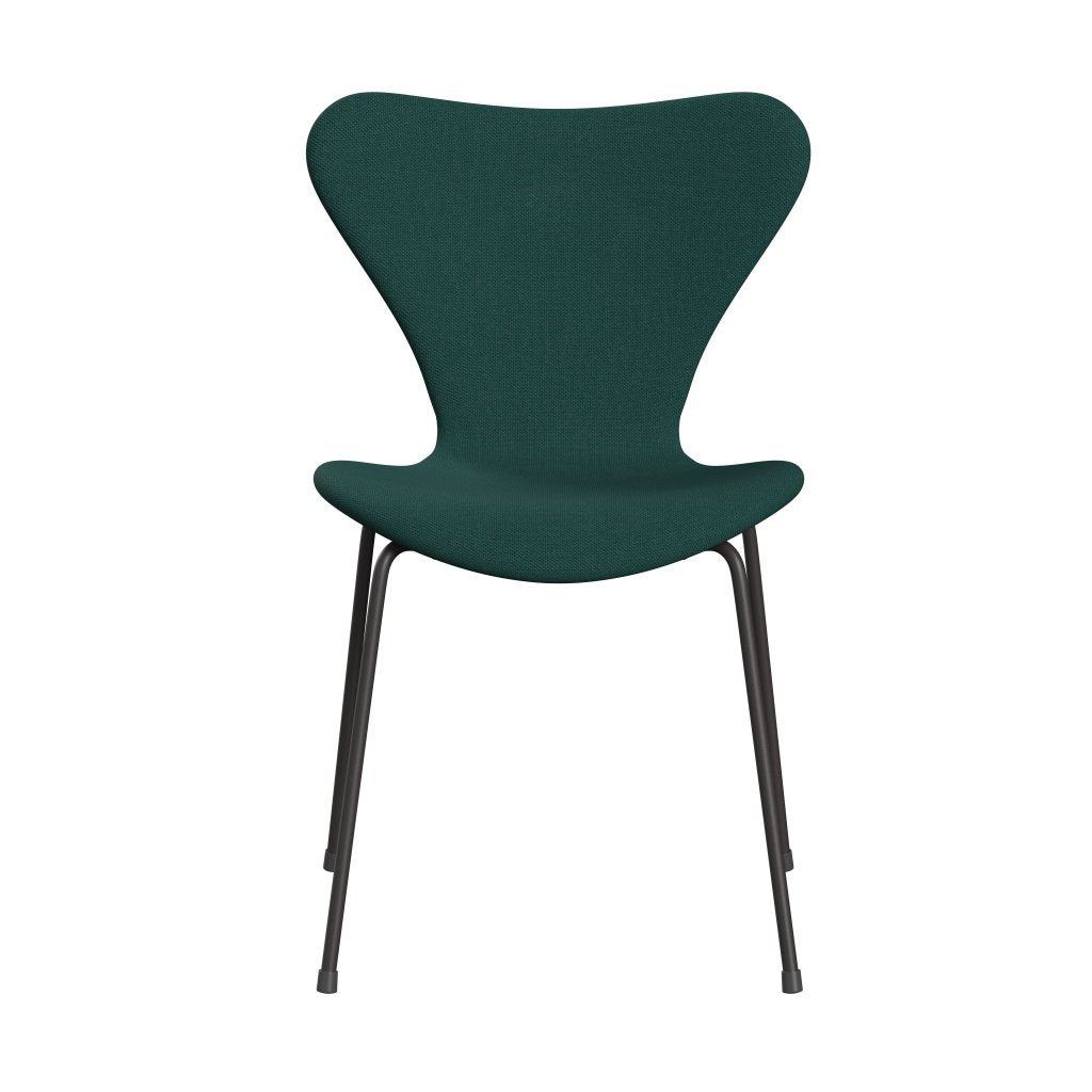 Fritz Hansen 3107 Chair Full Upholstery, Warm Graphite/Steelcut Trio Dark Green