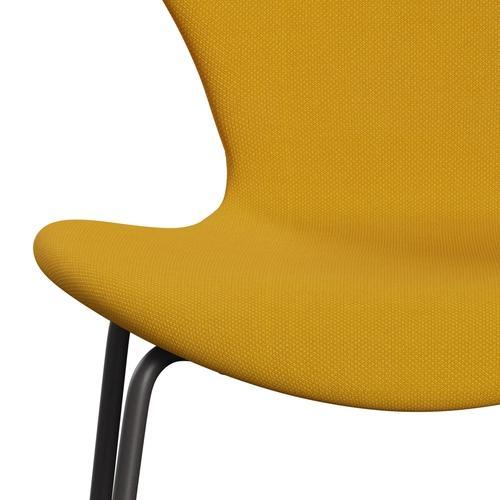 Fritz Hansen 3107 Chair Full Upholstery, Warm Graphite/Steelcut Trio Yellow