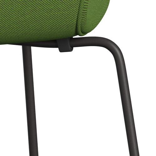 Fritz Hansen 3107 Chair Full Upholstery, Warm Graphite/Steelcut Trio Grass Green