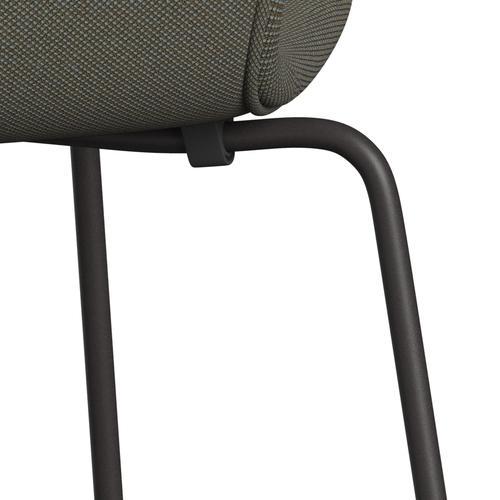 Fritz Hansen 3107 Chair Full Upholstery, Warm Graphite/Steelcut Trio Grey/Green