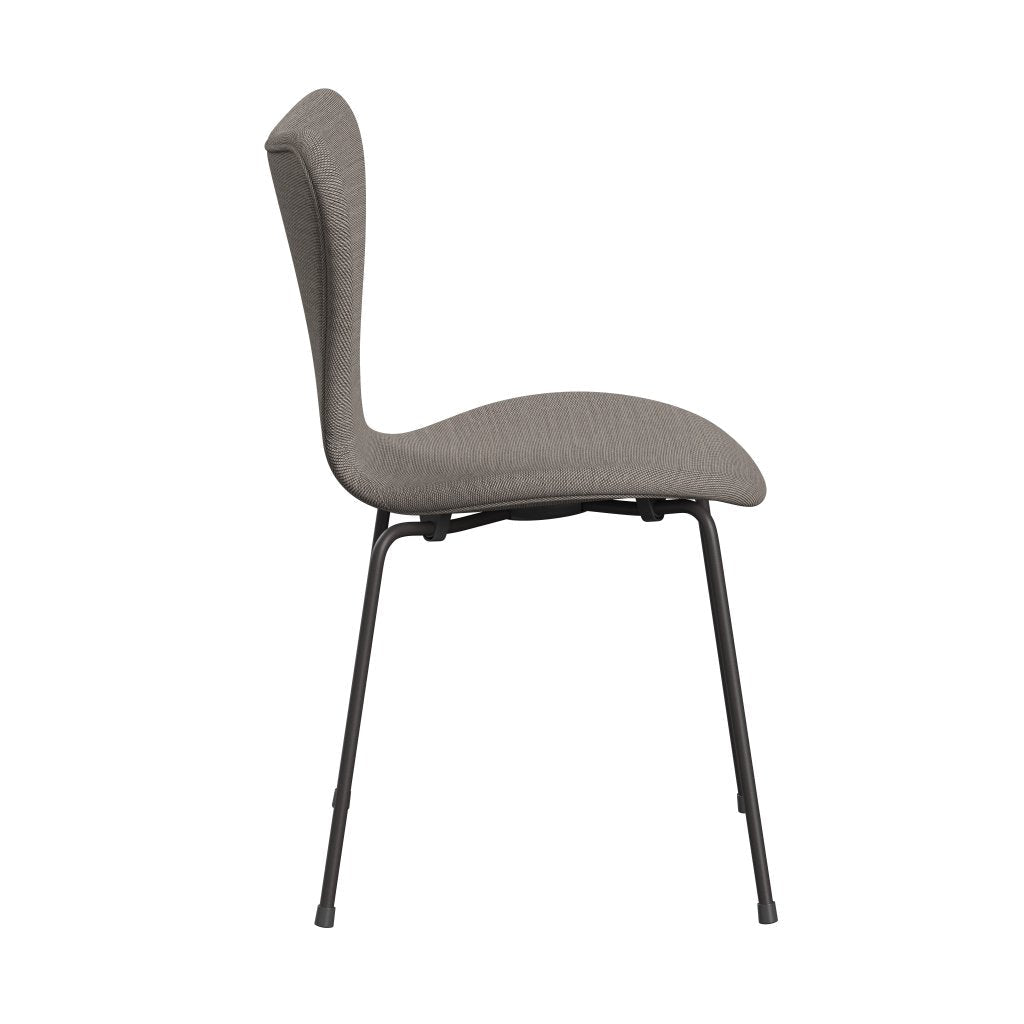 Fritz Hansen 3107 Chair Full Upholstery, Warm Graphite/Steelcut Trio Pink/White/Black