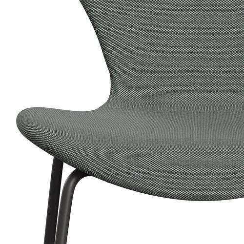 Fritz Hansen 3107 Chair Full Upholstery, Warm Graphite/Steelcut Trio White/Dark Green