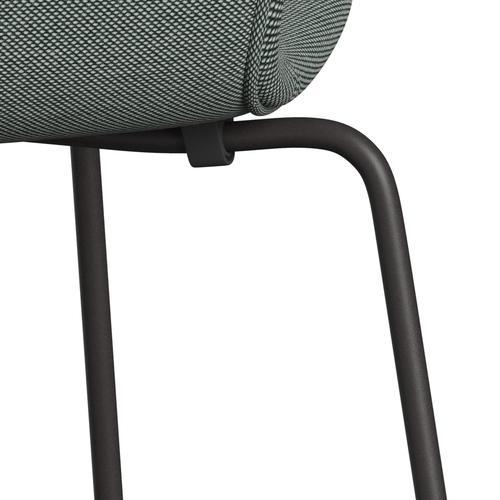 Fritz Hansen 3107 Chair Full Upholstery, Warm Graphite/Steelcut Trio White/Dark Green