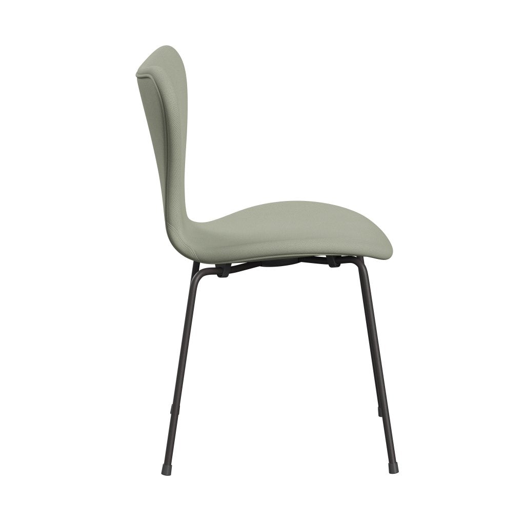 Fritz Hansen 3107 Chair Full Upholstery, Warm Graphite/Steelcut Turquoise Light