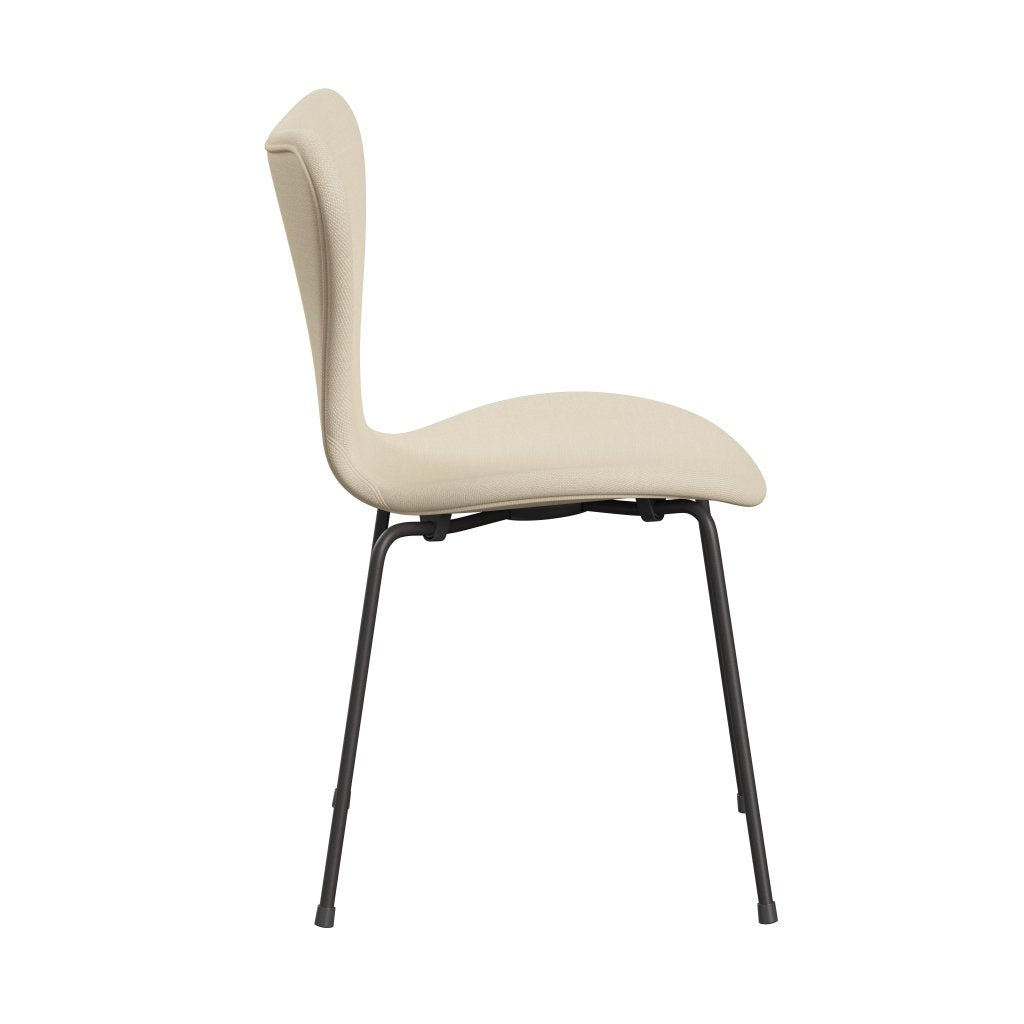 Fritz Hansen 3107 Chair Full Upholstery, Warm Graphite/Steelcut White