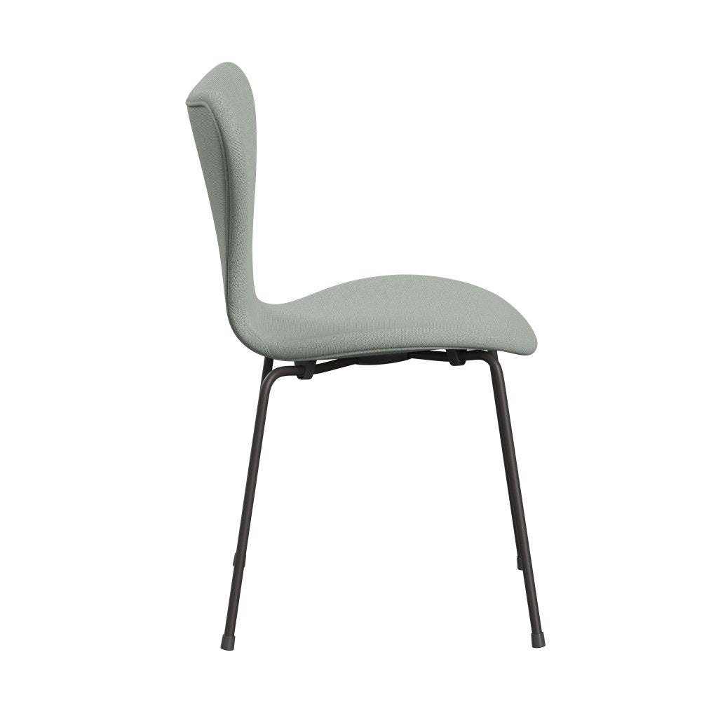 Fritz Hansen 3107 Chair Full Upholstery, Warm Graphite/Sunniva 2 Mint Green