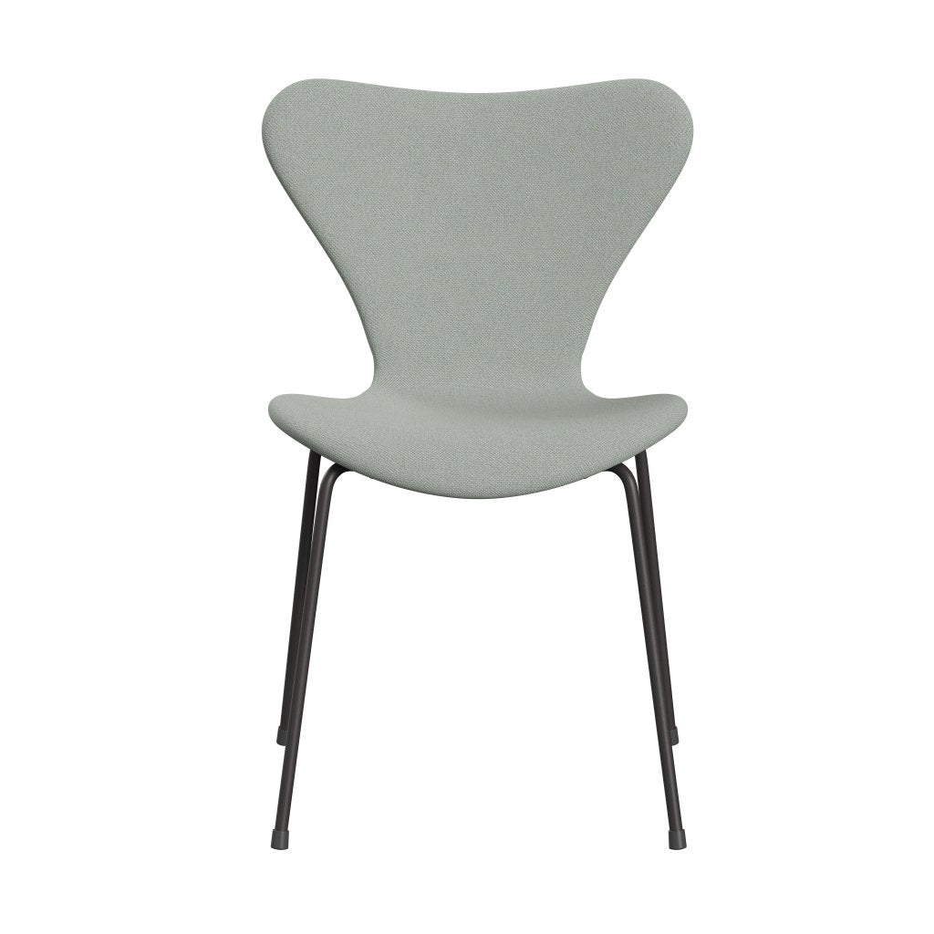 Fritz Hansen 3107 Chair Full Upholstery, Warm Graphite/Sunniva 2 Mint Green