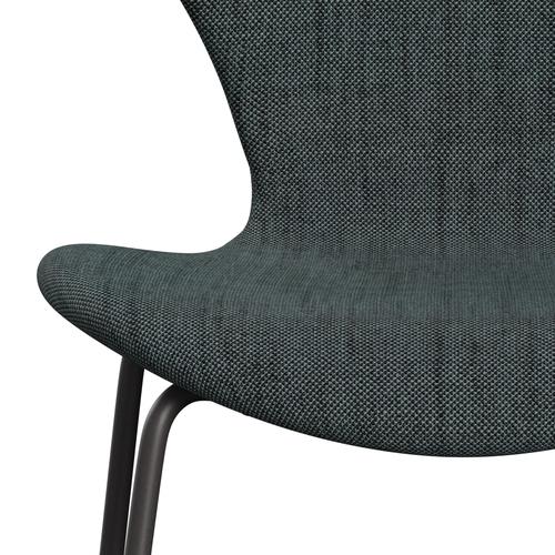 Fritz Hansen 3107 Chair Full Upholstery, Warm Graphite/Sunniva 2 Black/Light Blue