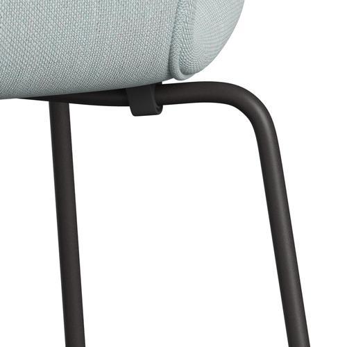 Fritz Hansen 3107 Chair Full Upholstery, Warm Graphite/Sunniva 2 White/Light Blue