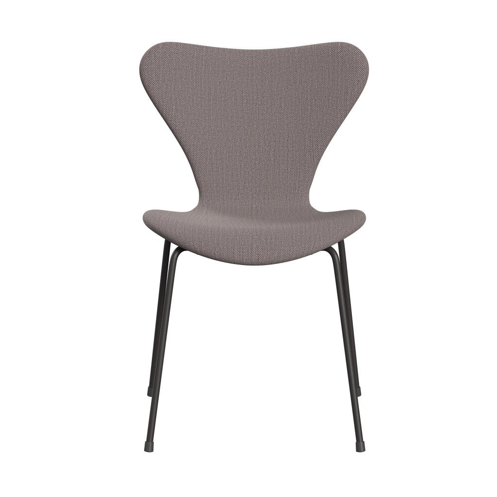 Fritz Hansen 3107 Chair Full Upholstery, Warm Graphite/Sunniva 2 White/Violet