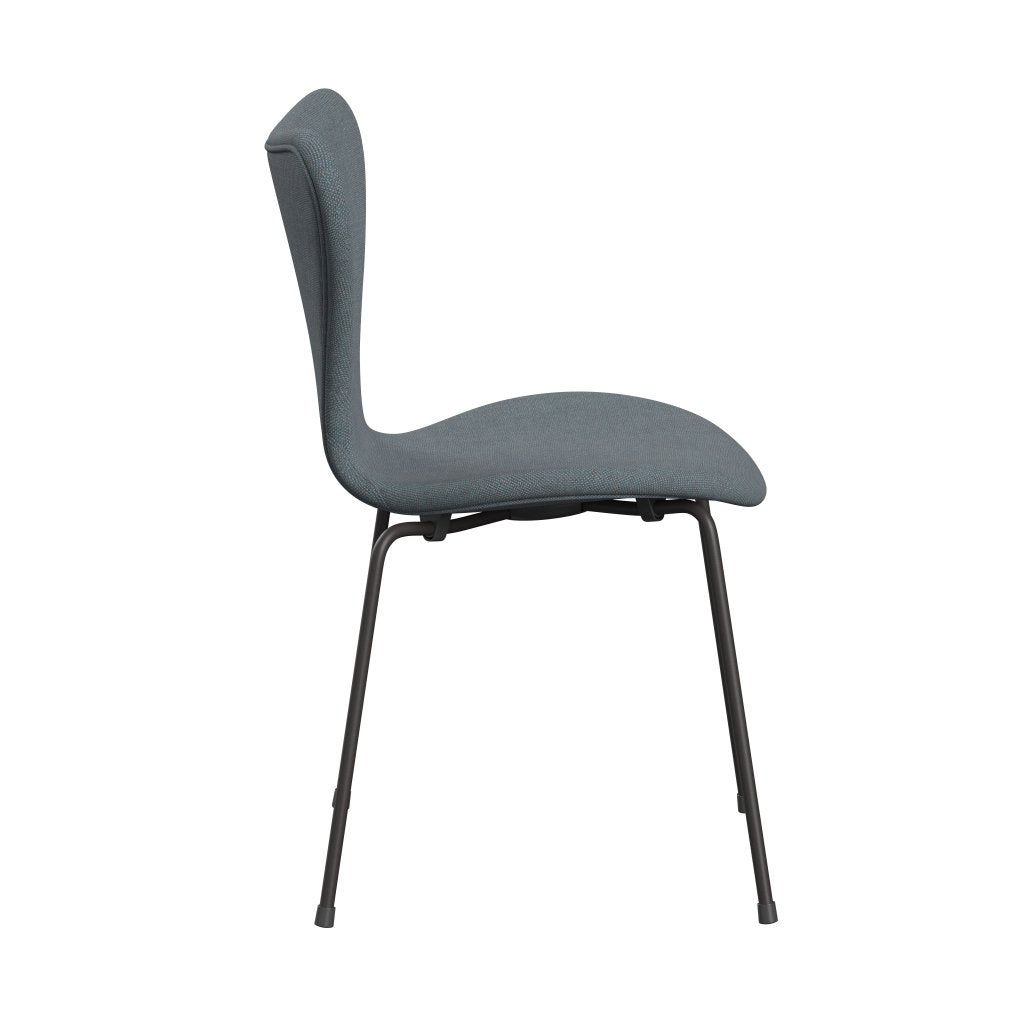 Fritz Hansen 3107 Chair Full Upholstery, Warm Graphite/Sunniva 2 Soft Blue