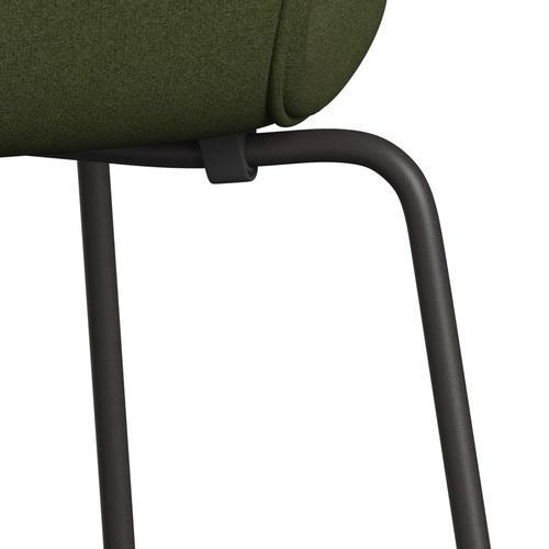 Fritz Hansen 3107 Chair Full Upholstery, Warm Graphite/Tonus Military Green