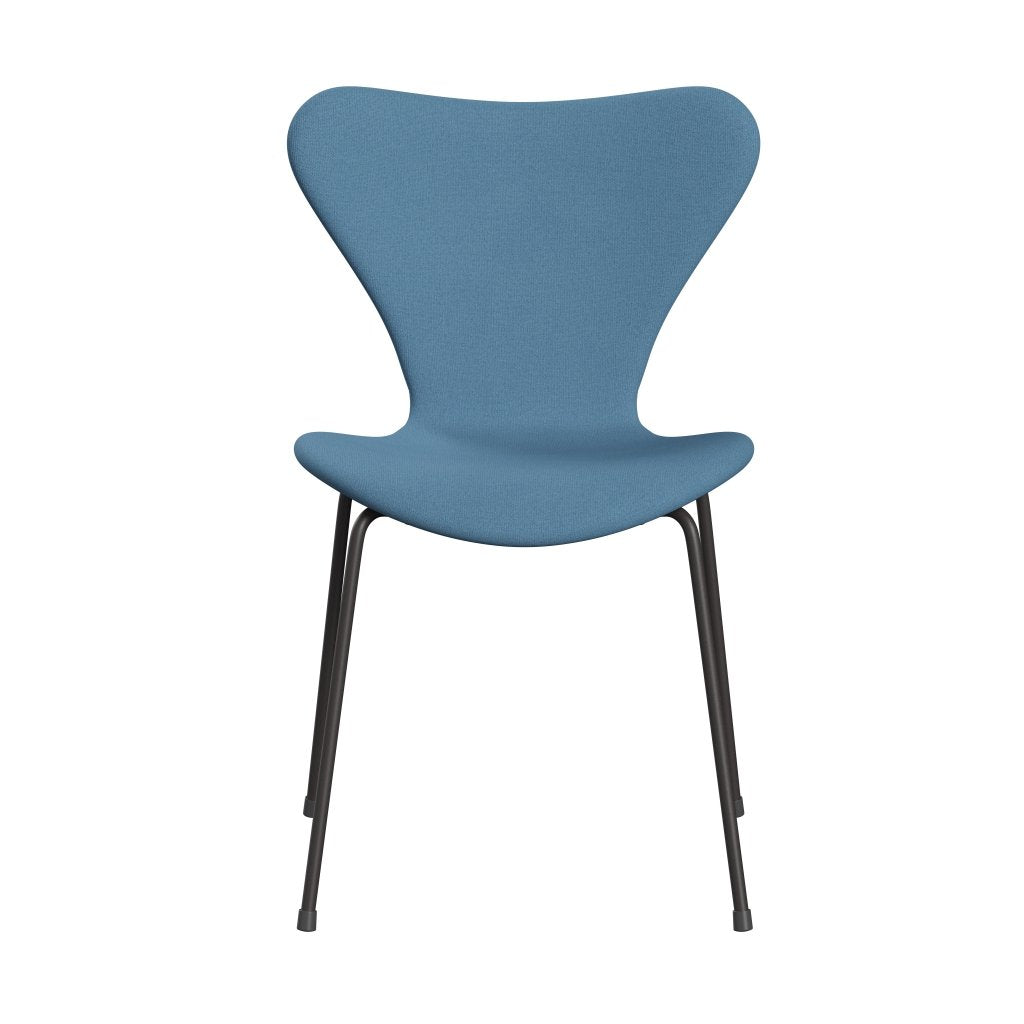 Fritz Hansen 3107 Chair Full Upholstery, Warm Graphite/Tonus Pastel Blue