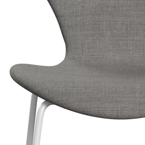 Fritz Hansen 3107 Chair Full Upholstery, White/Canvas Light Grey