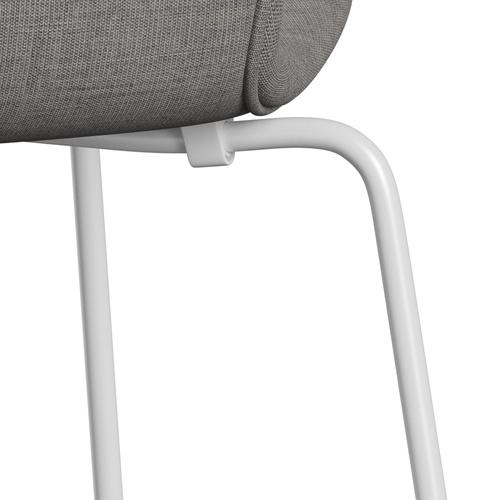 Fritz Hansen 3107 Chair Full Upholstery, White/Canvas Light Grey