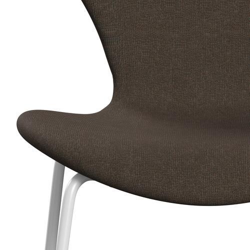 Fritz Hansen 3107 Chair Full Upholstery, White/Canvas Military Green