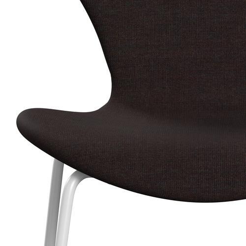 Fritz Hansen 3107 Chair Full Upholstery, White/Canvas Black Stone