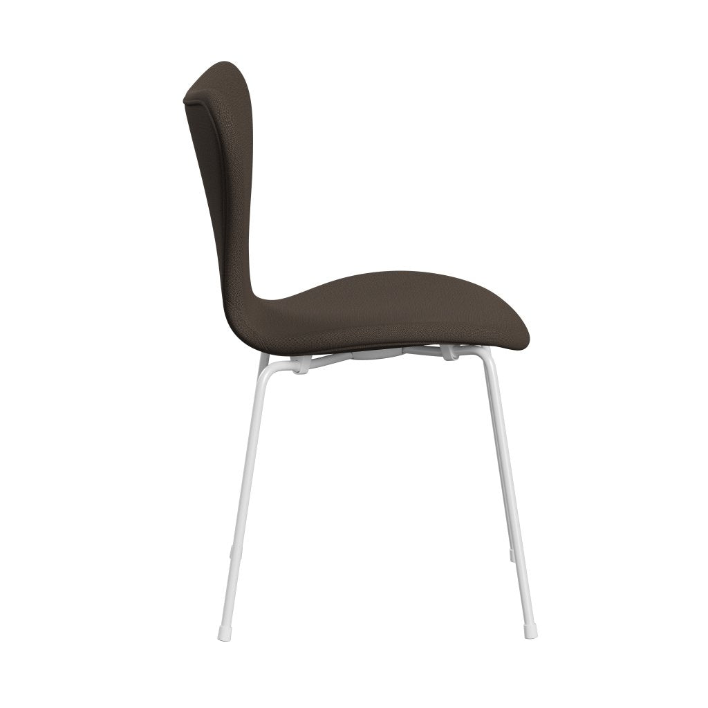 Fritz Hansen 3107 Chair Full Upholstery, White/Capture Brown/Green