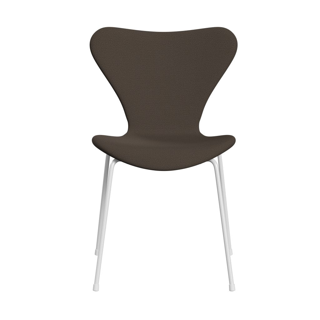 Fritz Hansen 3107 Chair Full Upholstery, White/Capture Brown/Green