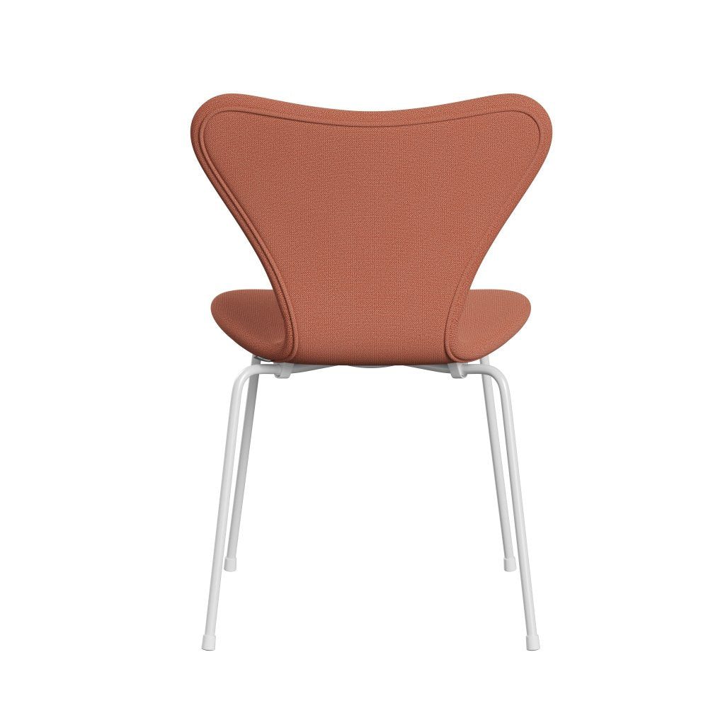 Fritz Hansen 3107 Chair Full Upholstery, White/Capture Burnt Orange