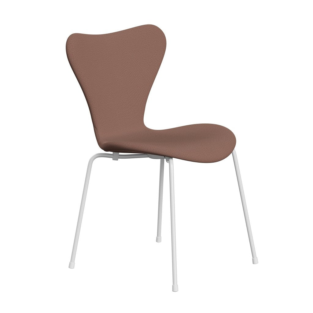 Fritz Hansen 3107 Chair Full Upholstery, White/Capture Brick/Red