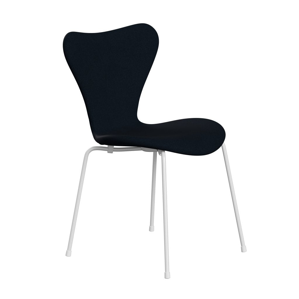 Fritz Hansen 3107 Chair Full Upholstery, White/Divina Dark Blue