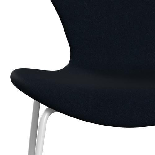 Fritz Hansen 3107 Chair Full Upholstery, White/Divina Dark Blue