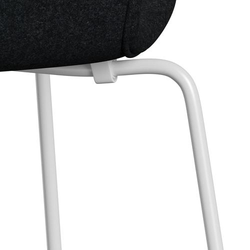 Fritz Hansen 3107 Chair Full Upholstery, White/Divina Md Black