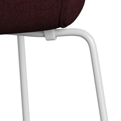 Fritz Hansen 3107 Chair Full Upholstery, White/Divina Melange Pink Dark