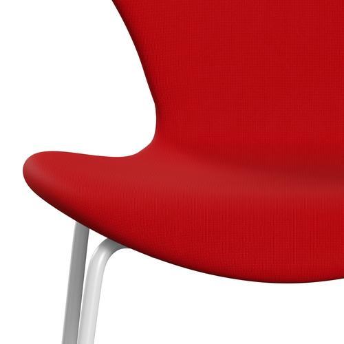 Fritz Hansen 3107 Chair Full Upholstery, White/Fame Red (F64119)