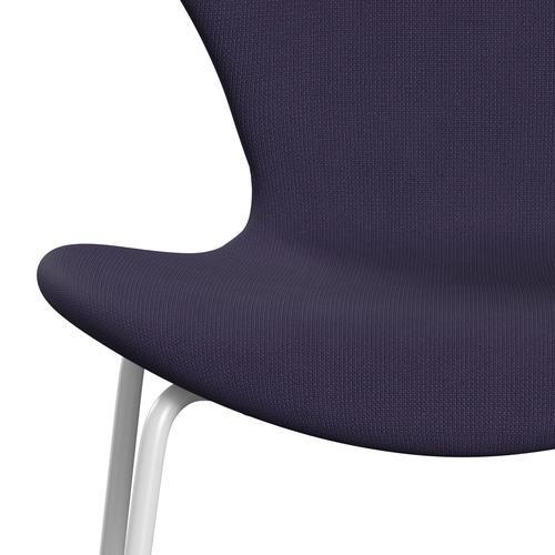 Fritz Hansen 3107 Chair Full Upholstery, White/Fame Violet Dark