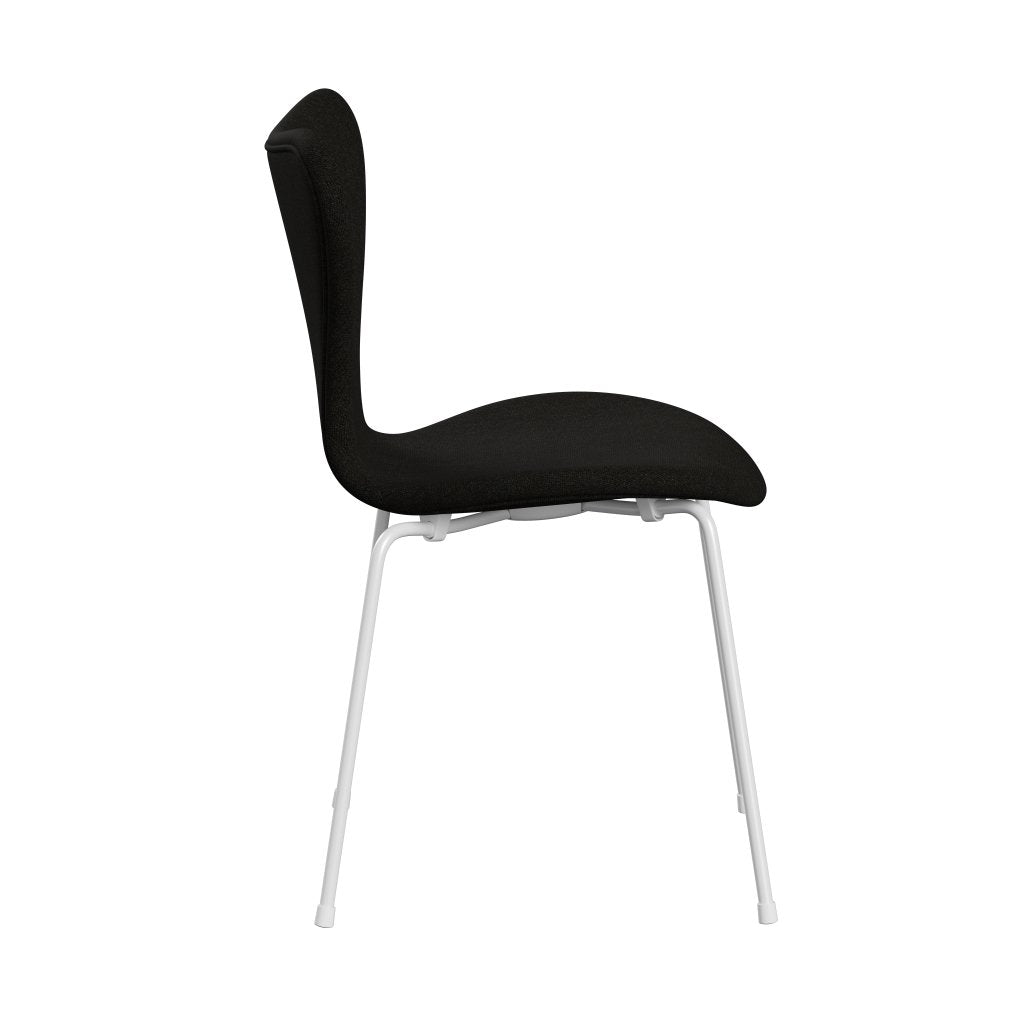 Fritz Hansen 3107 Chair Full Upholstery, White/Hallingdal Brown/Dark Grey