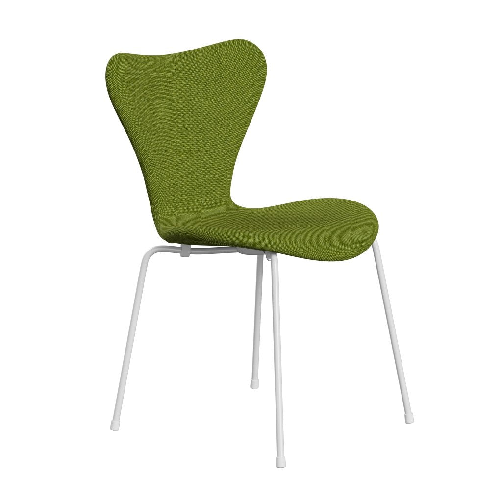 Fritz Hansen 3107 Chair Full Upholstery, White/Hallingdal Green