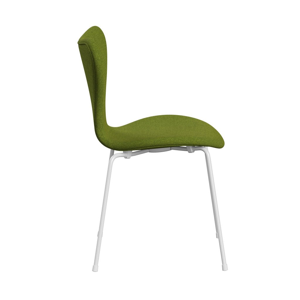 Fritz Hansen 3107 Chair Full Upholstery, White/Hallingdal Green