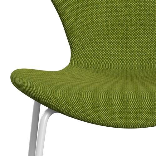 Fritz Hansen 3107 Chair Full Upholstery, White/Hallingdal Green