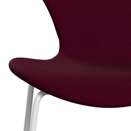 Fritz Hansen 3107 Chair Full Upholstery, White/Hallingdal Pink Dark